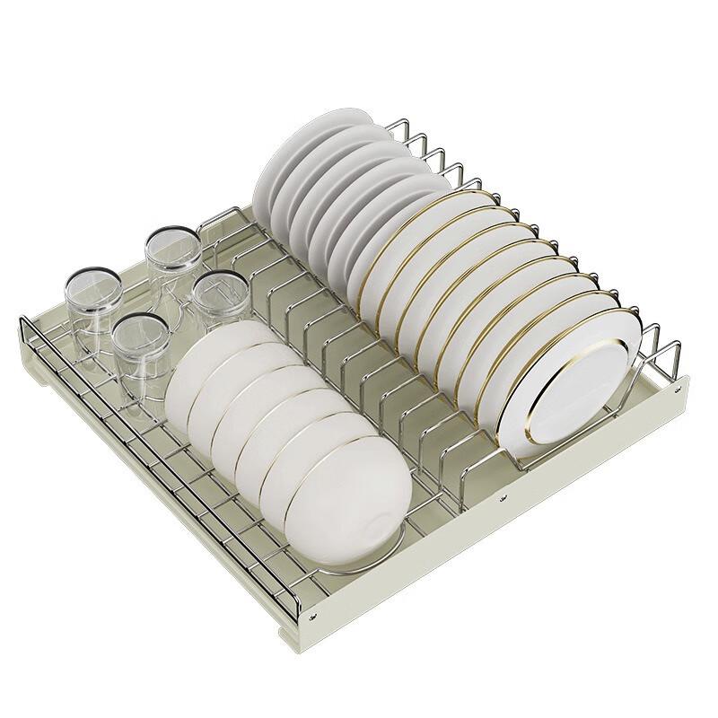 Zhishi Stainless Steel Pull-Out Dish Drying Rack for Cabinets