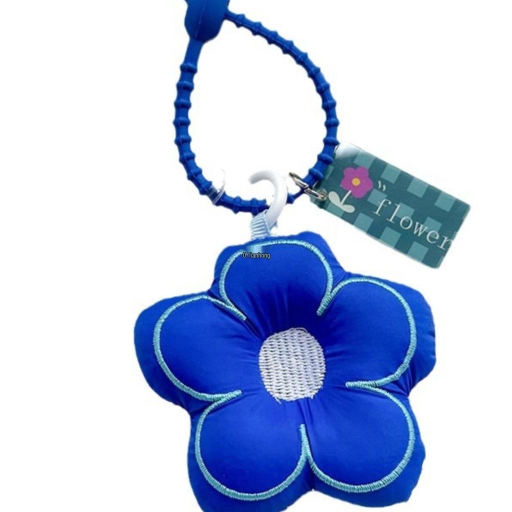 Charming Flower Bag Accessory: Cute Girly Fabric Heart with Mobile Phone Chain