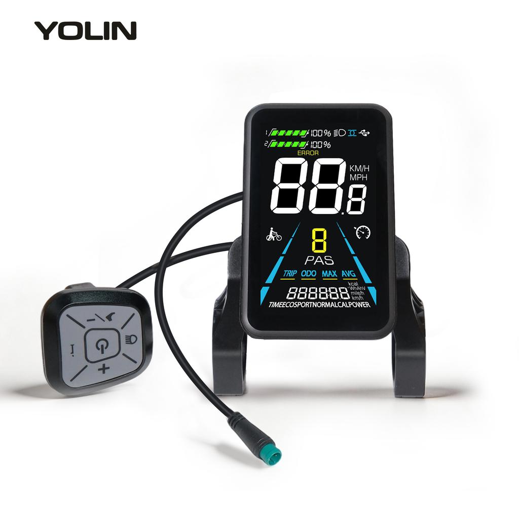 YOLIN 81F 3,5palcový barevný VA displej pro e-kolo, kompatibilní s UART 2.0, UART1.0, pro skládací horské elektrické kolo SameBike LO26-II-YD, příslušenství pro e-kola
