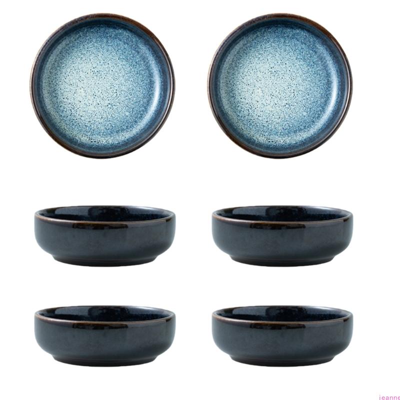 

Pack of 6 Practical Ceramic Small Dishes Heat Proof Microwave Safe Daily Cooking Serving Essential Small Dipping Plates