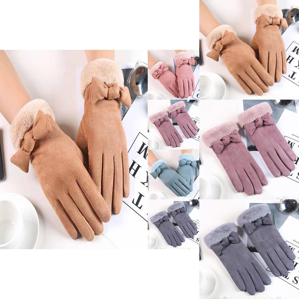 Luxurious Winter Warm Thick Soft Cashmere Touch Screen Gloves For Stylish Women Ladies