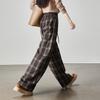 SOFSIL Retro Plaid High-Waisted Wide-Leg Trousers