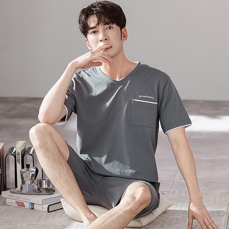 Men's Modal Summer Pajama Set: Short Sleeve & Shorts, Casual Plus Size Homewear