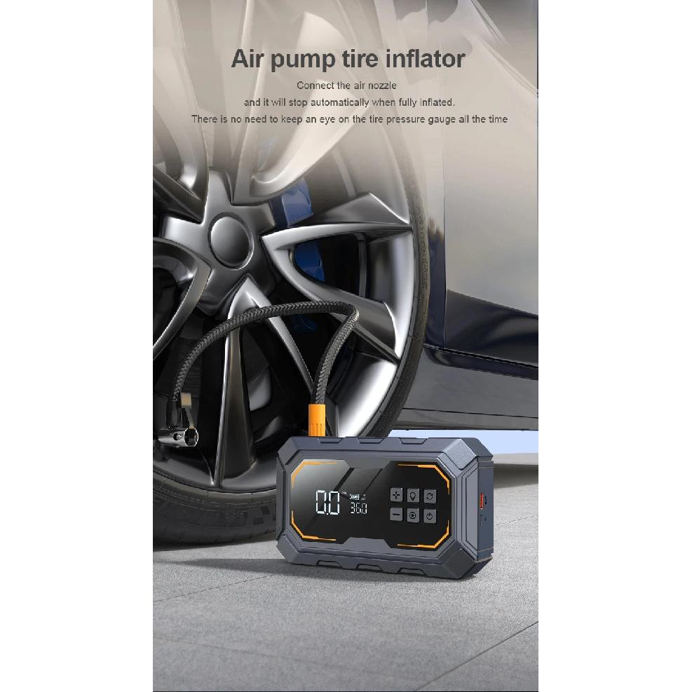 Portable 4 In 1 Car Jump Starter Air Compressor Tire Pump Led Lighting Power Bank 12V Car Battery Starter Car Battery Charger
