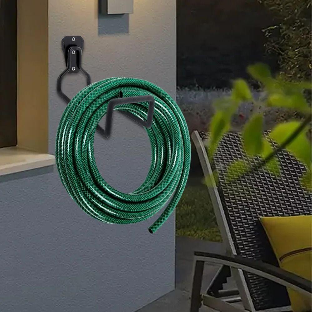 Rust-proof Water Hose Storage Rack Iron Metal Garage Wall Hooks Tool Organization