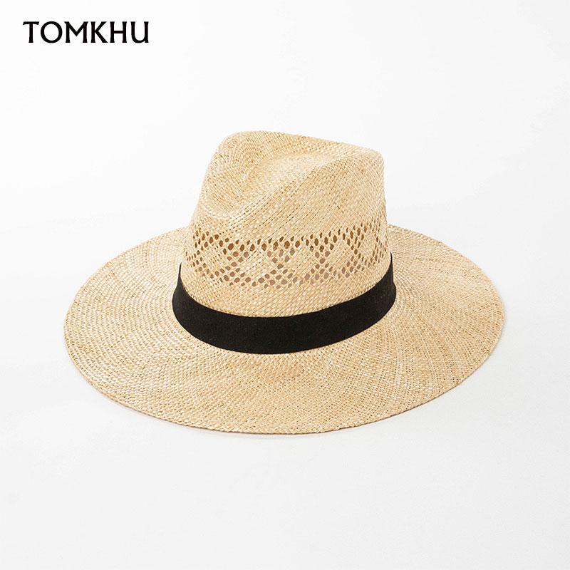2025 Sommer Mode Handgefertigt Hoher Rand Panama Jazz Hut Für Damen Sisal Gras Outdoor Reise Sonnenschutzhut Designer Hohe Qualität