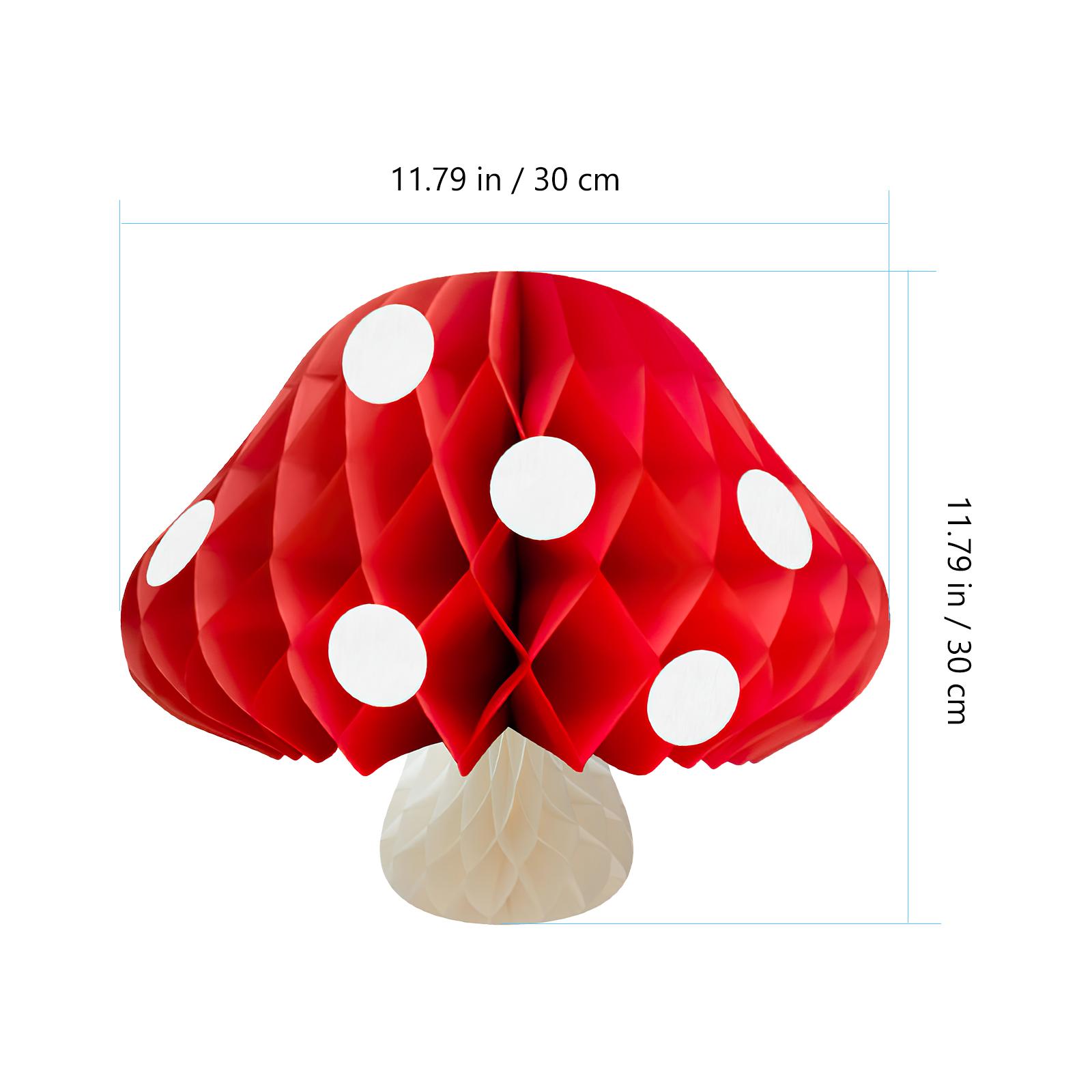 

3Pcs Paper Mushroom Honeycomb Ball Ornaments Sturdy Birthday Wedding Table Centerpiece Fairy Garden Party Decoration Supplies 30X30X30CM
