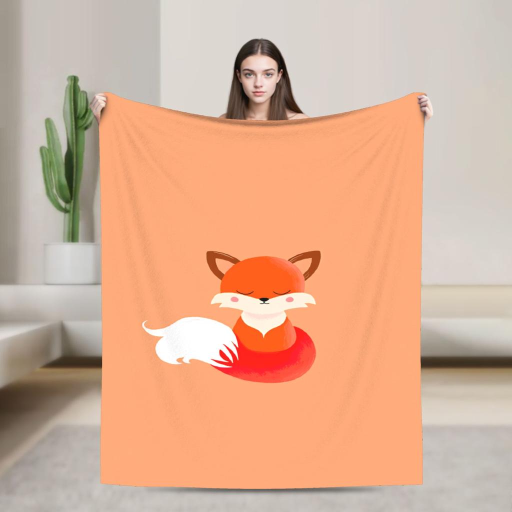 Süße Fuchs Flanelldecke Kinder Erwachsene Warm Weich Bettwäsche Decken Winter Wohnzimmer Tagesdecke Sofa Bettbezug