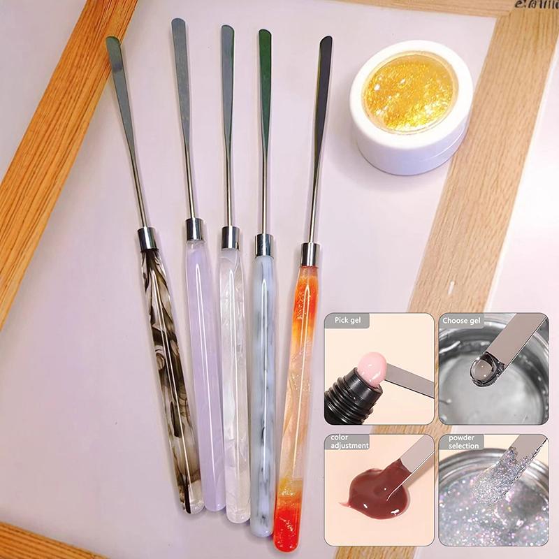 1Pcs Acrylic Handle Nail Art Stirring Rod Mixing Spatula Liquid Foundation Color Gel Powder Mixing Stick Scraper Makeup Tools