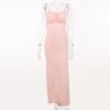 Women Summer Spaghetti Strap Sexy Backless Maxi Elegant Birthday Vestido Club Party Ruched Dress