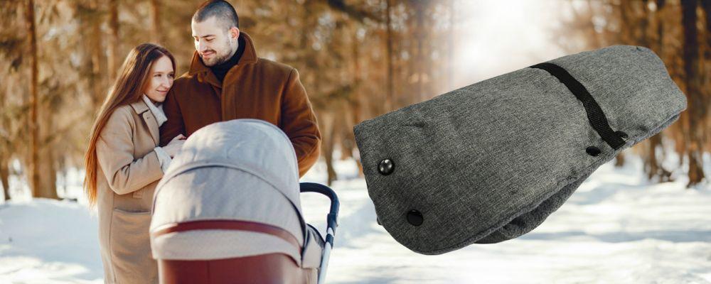 Luva-muff de fleece grossa e quente para carrinho de trenó, inverno, universal
