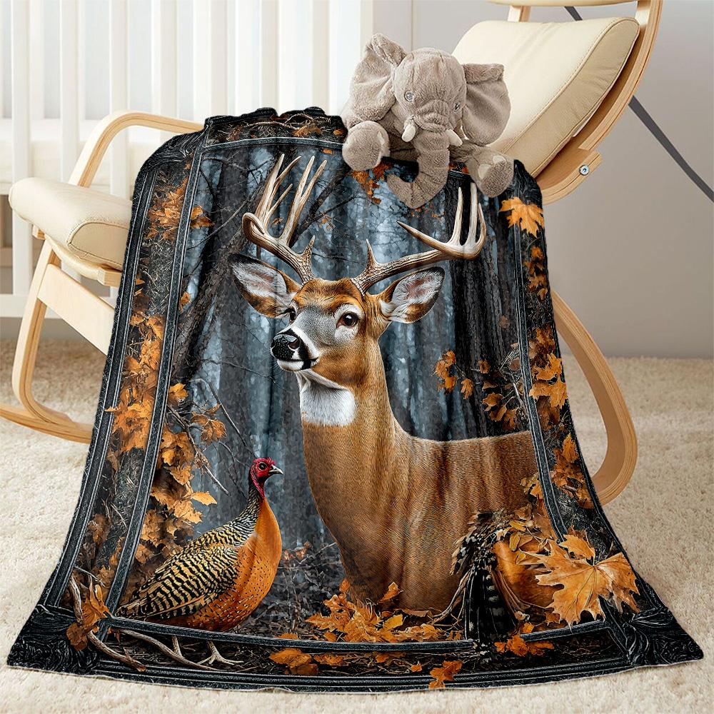 Deer Blanket Soft & Cozy Great for Office Livingroom Sofa All-Season Use Digital Print Perfect Gift for Relatives and Friends