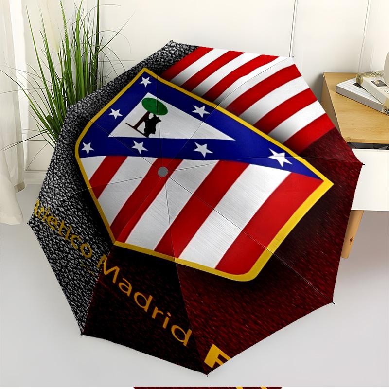 football club Print Automatic Open Close Umbrella, Portable Foldable Umbrella, for Outdoor Commute Camping Trip, Ideal Birthday Gift