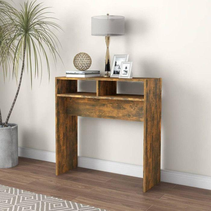 VidaXL Table console Chêne fumé 78x30x80 cm Bois d'ingénierie 815936
