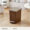 Pinhuan Wood Grain Foot Pedal Slim Trash Can