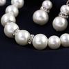 Conjunto de joyería nupcial para mujer, collar, pulsera, pendientes, perlas de imitación
