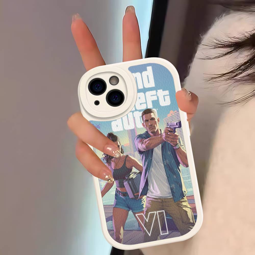 D-Decor T-Theft A-Auto G-GTA Joc Video Carcasă Telefon Piele Dură Pentru IPhone 14 13 16 Mini 15 14 11 12 Pro Max Plus Fundas