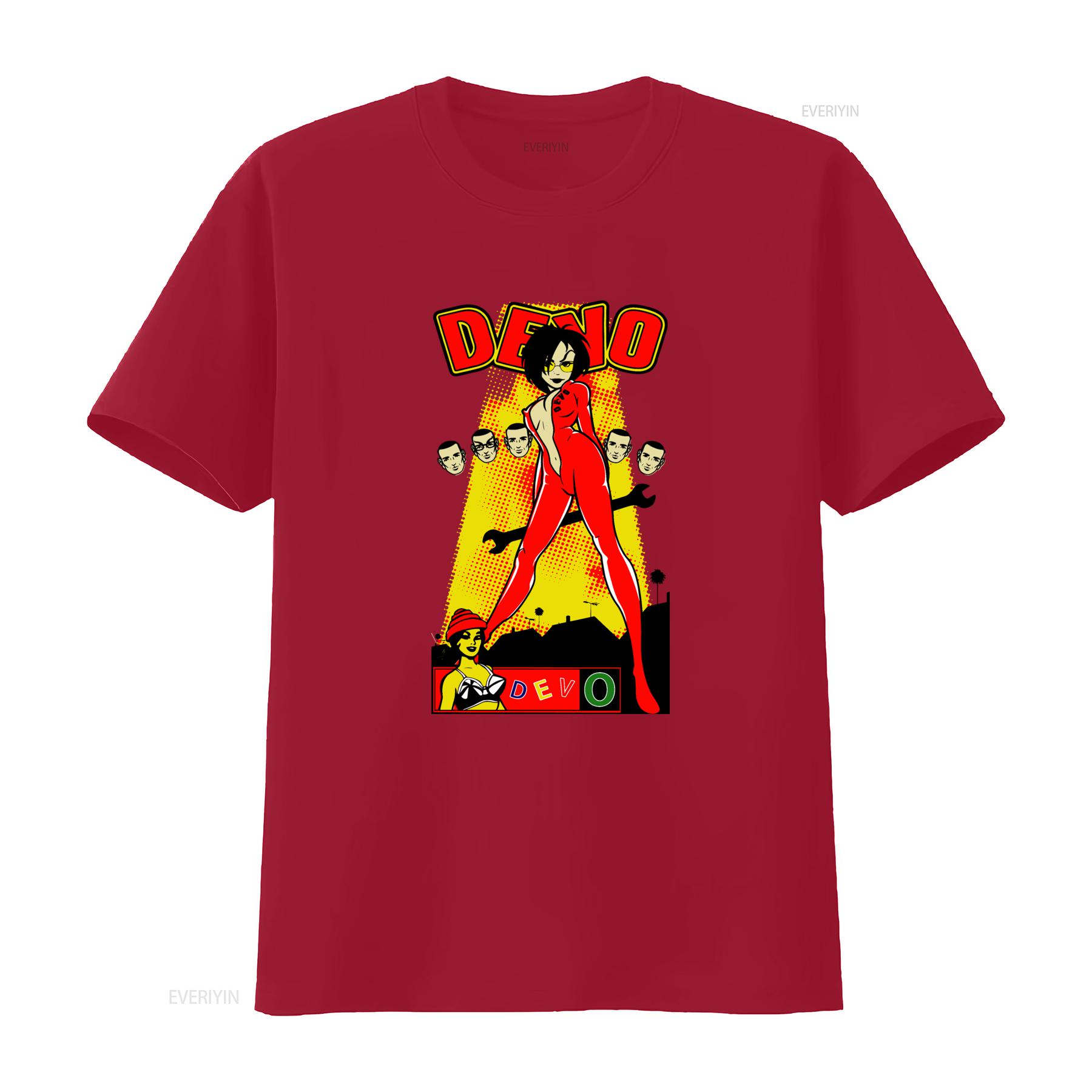 Retro Devo T Shirt Gerald Casale Mark Mothersbaugh Bob Comic Style Design Bold Colors Unique Print vintage Washed Stylish S