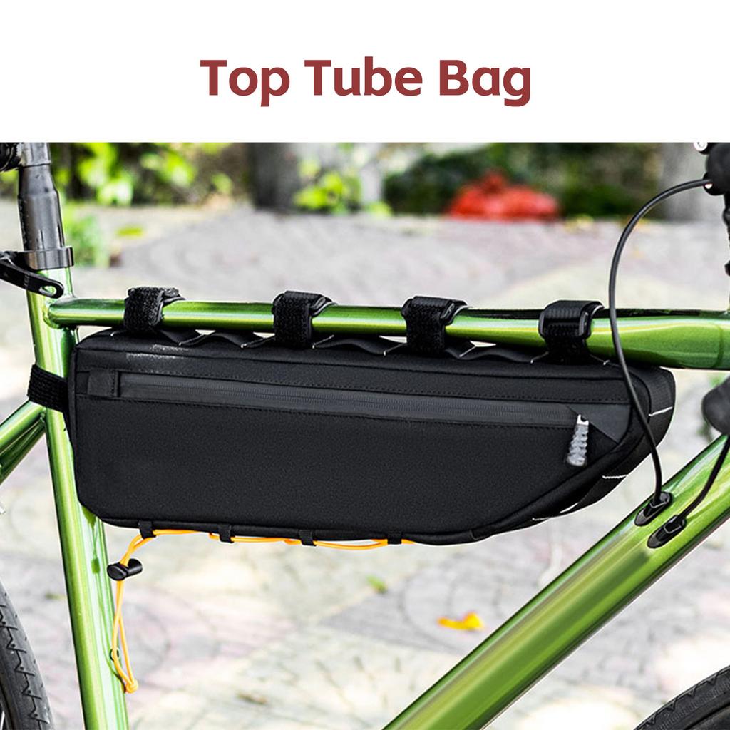 Bike Frame Storage Bag 3L Rainproof Top Tube Bag   Straps Mounting Mountain Bike Tool
