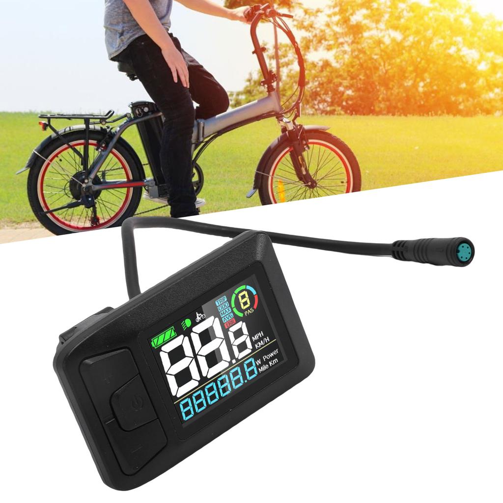 Display-Messgerät passend für BAFANG BBS01 BBS02B G340 G320 M300 M400 M620 Mittelmotoren LCD Farbdisplay Bedienfeld mit wasserdichtem Stecker