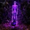 Decorative Cemetery Ground Inserts Solar Skeleton Garden Stake Light Halloween 3D Glowing Skull Yard Exterior Path Lights Decor with LED Waterproof