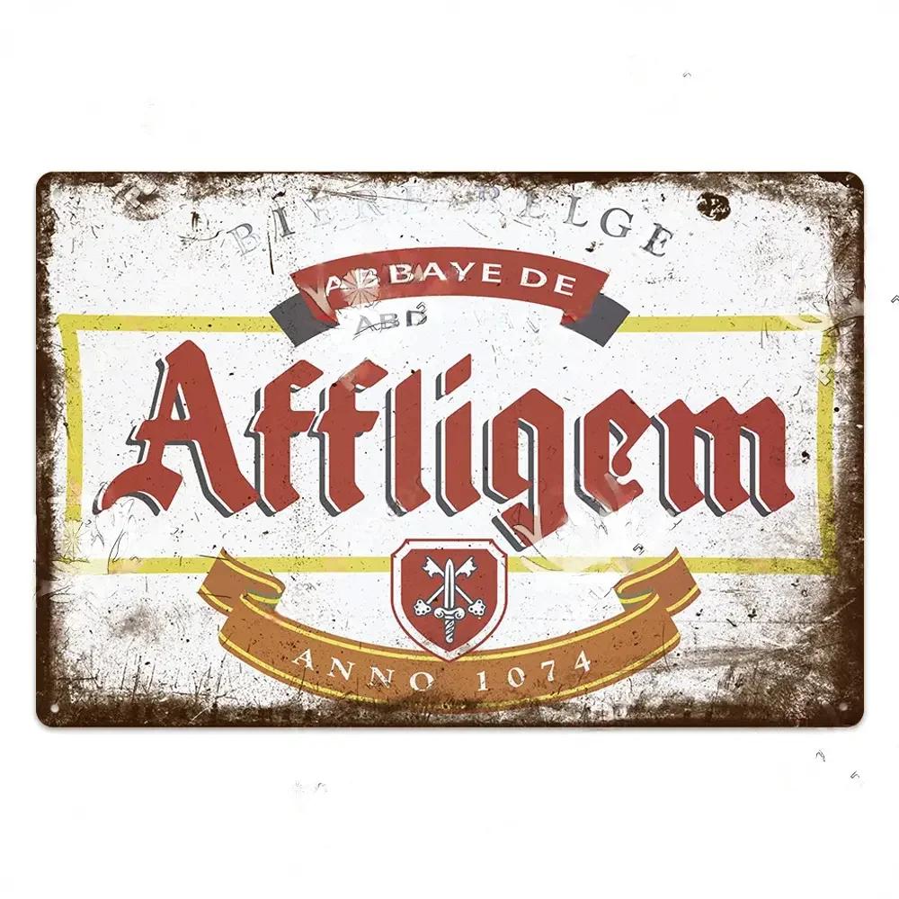 Retro Belgium Beer Brand Poster Vintage Sign Metal Sign Decorative Plaque for Room Bar Pub Man Cave Club Wall Decoration