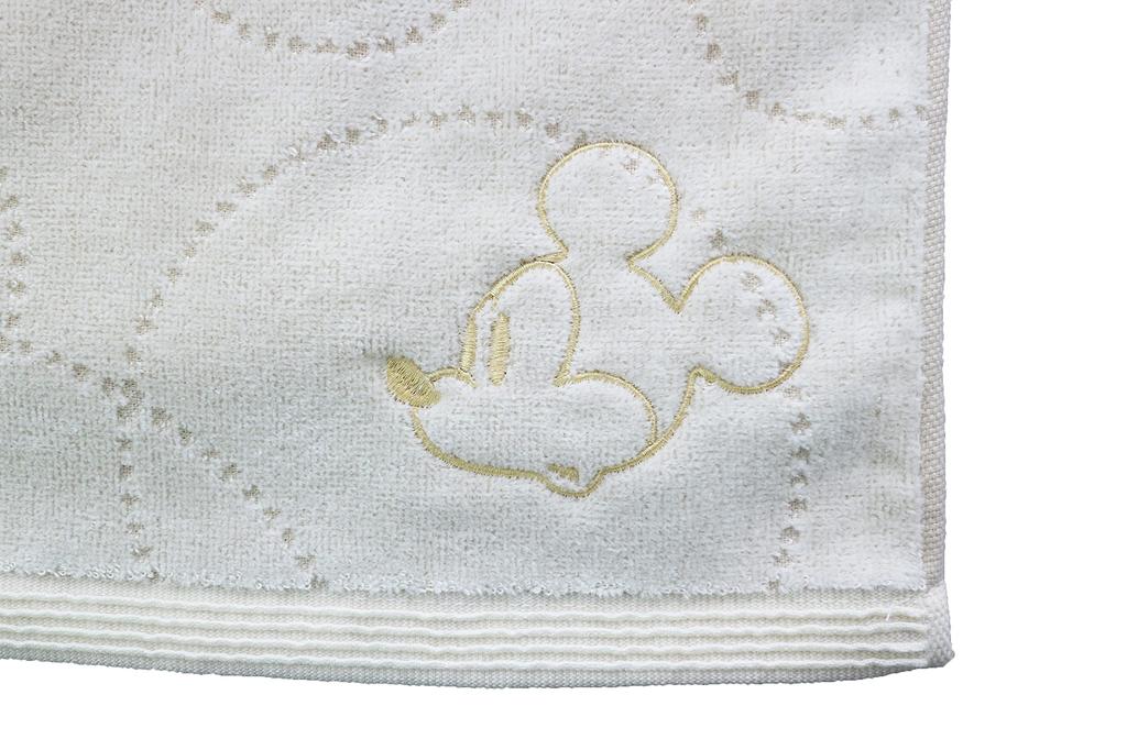 Marushin Face Disney Mickey Simple Organic Cotton with Antibacterial and Deodorizing 34 X 80 Cm Towel, Mouse, Ivory, 104% Treatment, 2006018600,