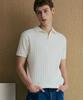Collared Ribbed Polo Short Sleeve Knit [Ivory]