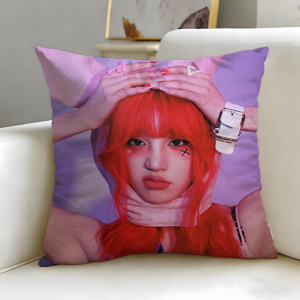 popular idol YUQI Cushion Cover Soft  EasyWash Pillow Case  Versatile for Couch Bed Travel and Office