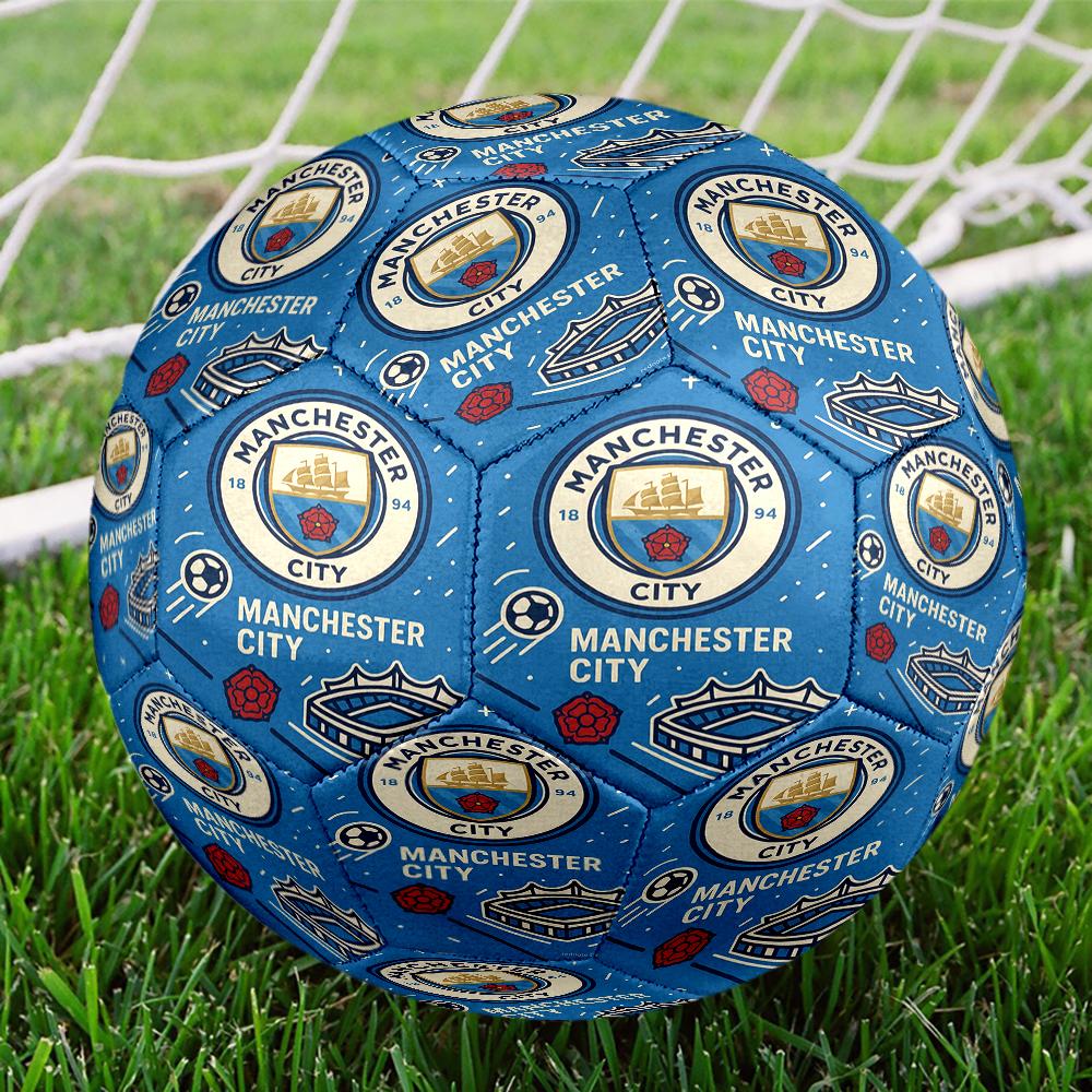 1pc Manchester City Crest Snowscape Size 5 Soccer Ball PVC Football Sports Matches Training Outdoor Games Beach Elastic Balls 070120