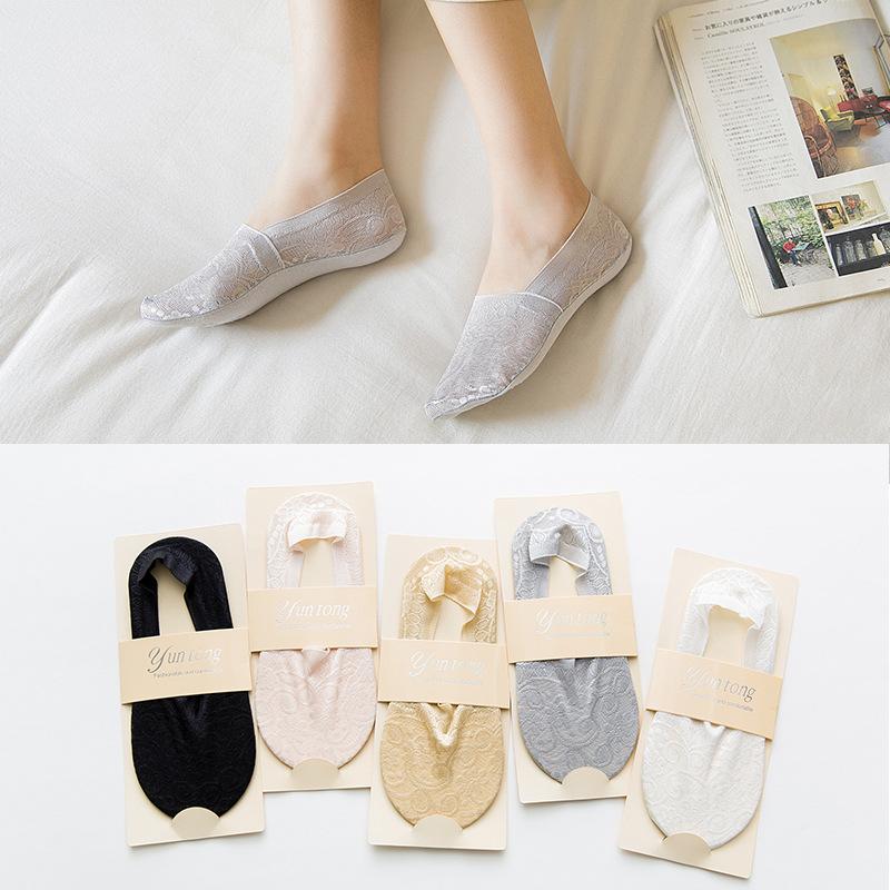 Mote Kvinner Jenter Sommer Sokker Stil Blonde Blomst Kort Sokk Antiskli Usynlig ankel