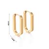Classic Stainless Steel Ear Buckle For Women Trendy Gold Silver Color Big Oval Rectangle Hoop Huggie Punk Hip Hop Jewelry Gift