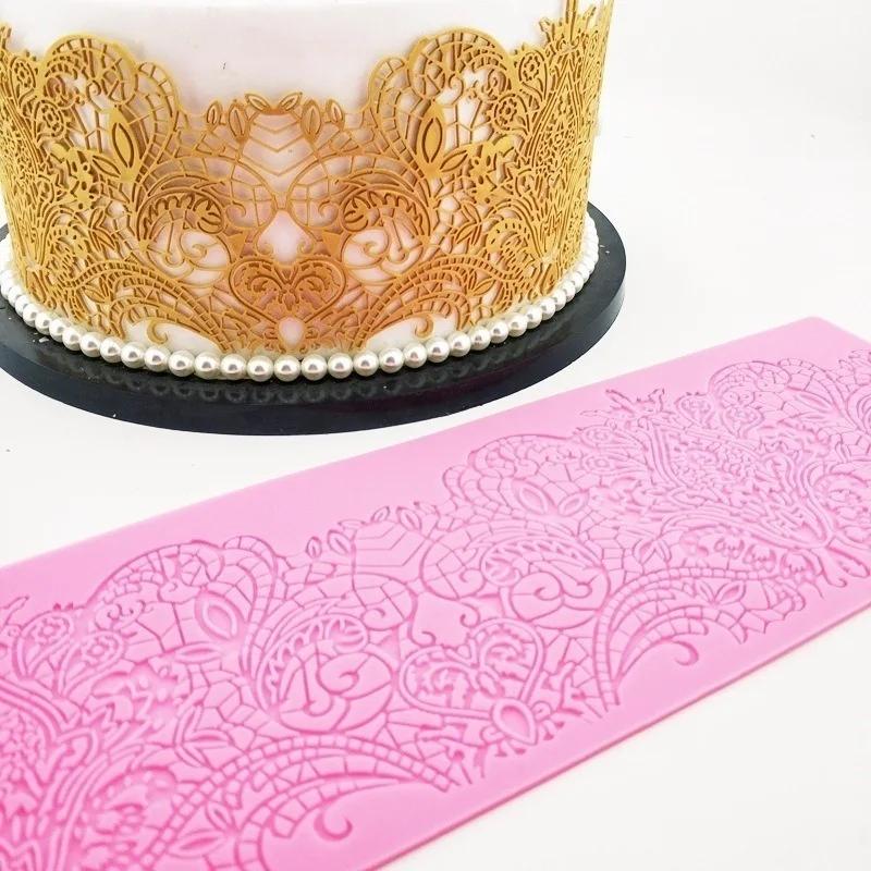 New Cake Lace Silicone Mold Lace Printing Mold Chocolate DIY Baking Fudge Tool (Random Color)