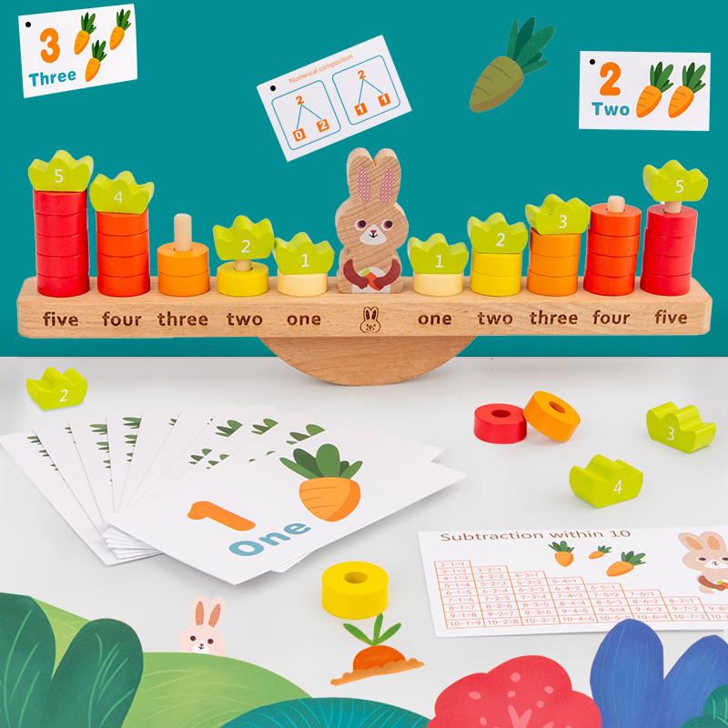 Wooden Rabbit Balance Game For Early Education And Cognitive Development
