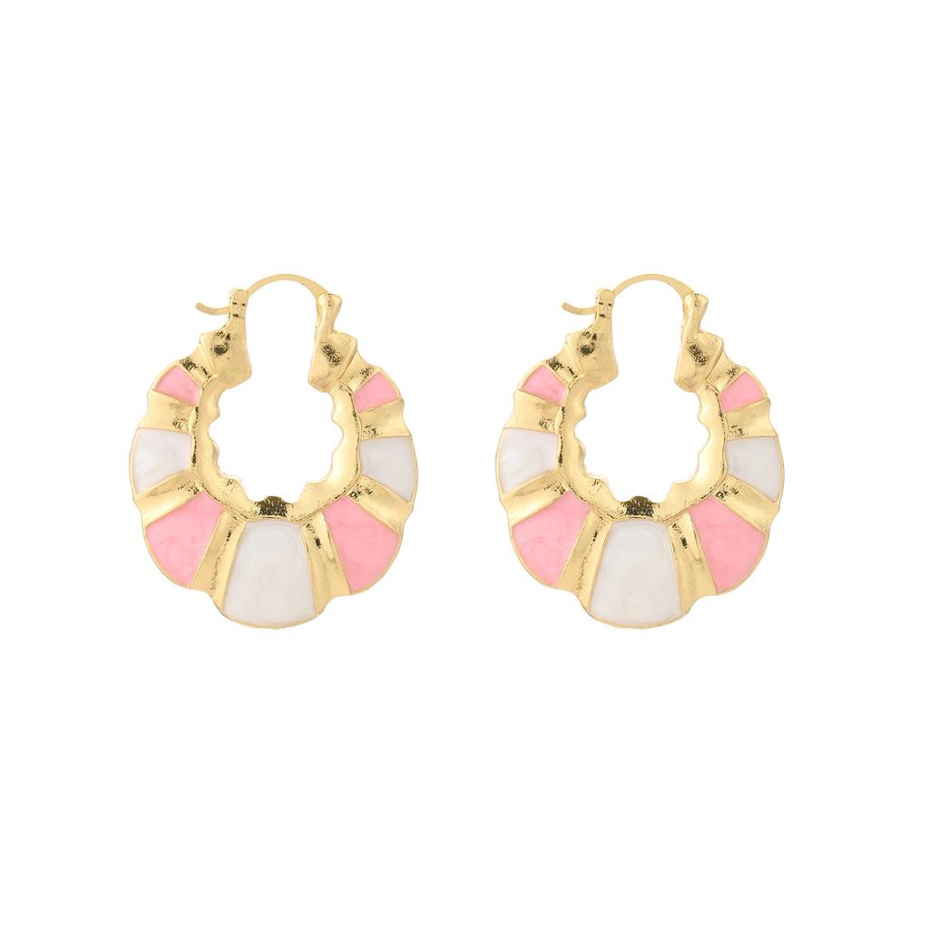 European and American Jewelry, Pink Sweet Earrings, Flower Water Droplets, Fashion Temperament, Small, Fresh and High-end Stud Earrings, Women