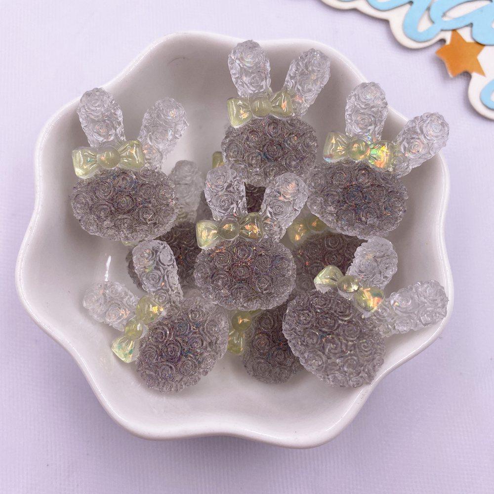 10 BUC Rezină Colorată Desene Animate Fundă Cristal Trandafir Iepure Figurine Spate Plat Strass DIY Decor Nuntă Accesorii Scrapbook Meșteșuguri