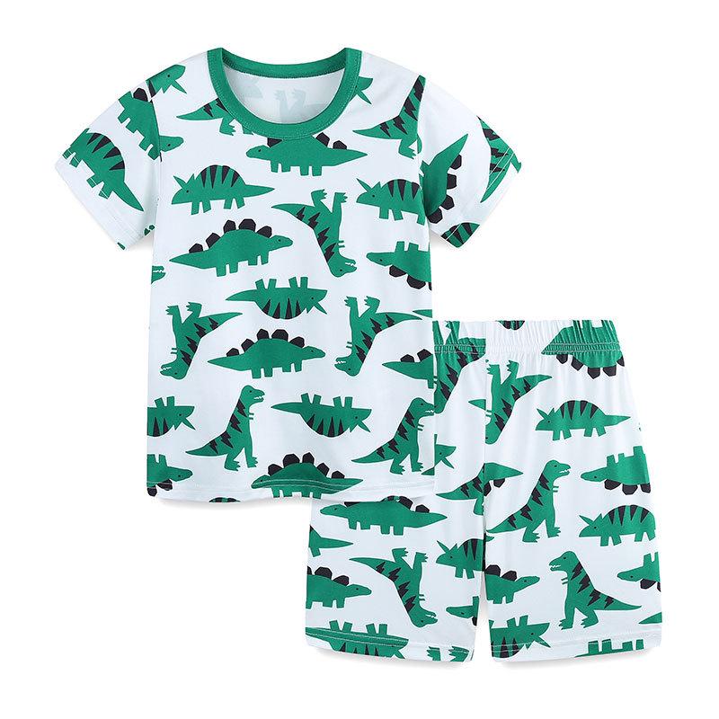 AostaBetty European-Style Boys Summer Two-Piece Set with Round Neck and Short Sleeves 4 Years