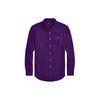 Polo Solid Color Polo Collar Single Breasted Long Sleeve Shirt Men Shirts Purple MNPOWOV16823172-500