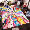 Colorful Abstract Star Pattern Carpet with Swirl Design for Living Room Suitable for Use As an Anti-slip for Living Room Bedroom Sofas