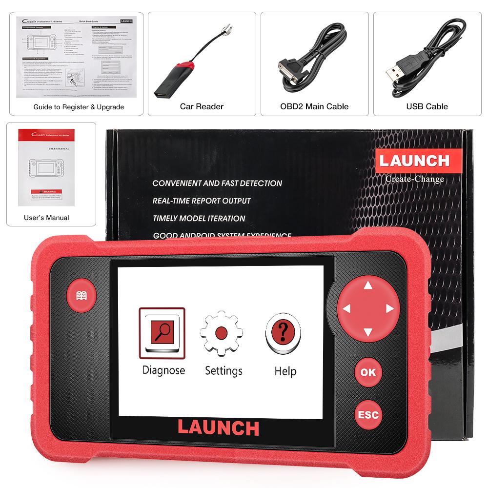 LAUNCH X431 CRP123 V2.0 OBD2 Scanner ABS SRS Airbag Engine AT Automotive Diagnostic Tools Full OBDII DIY Code Reader Free Update