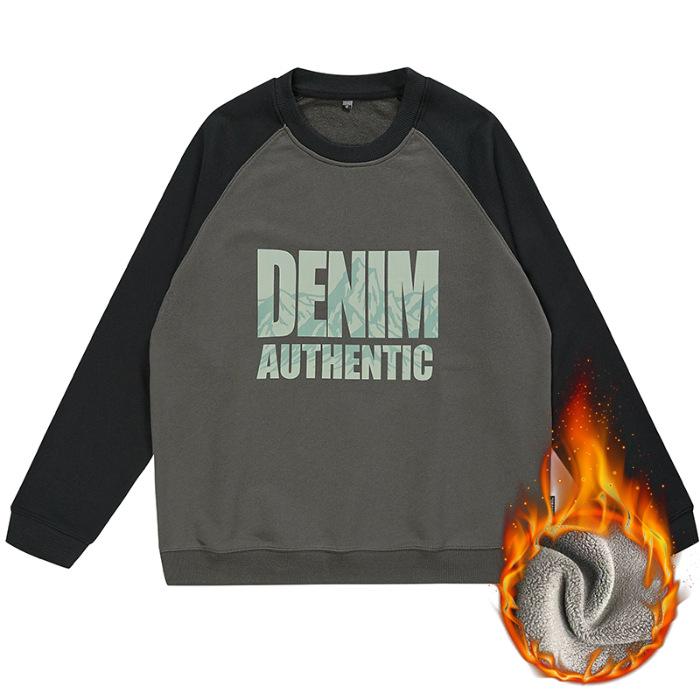 

Осенне-зимний свитер с круглым вырезом для мужчин, модный бренд, плотный свободный, большого размера, с принтом алфавита, длинный рукав, тренд 4XL