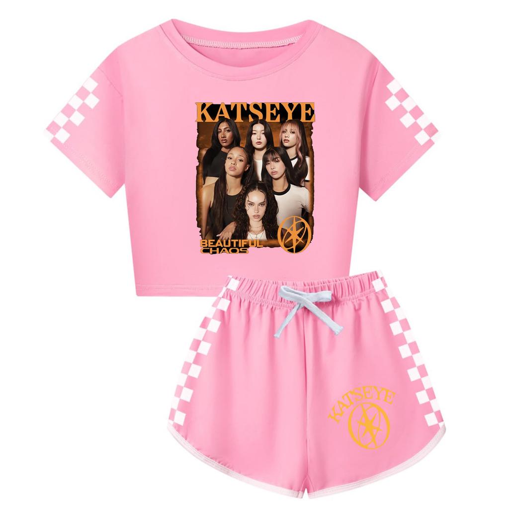 Kids Printed Short Sleeve Set Casual Fashion Outfit for Children