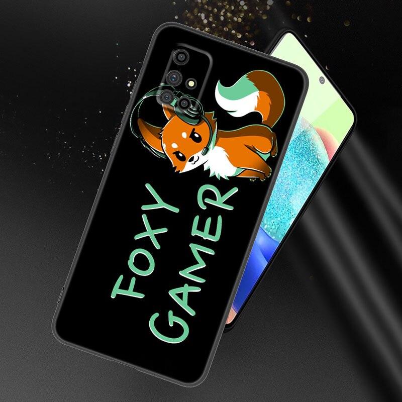 Roztomilé kreslené pouzdro na telefon Animal Fox pro Samsung Galaxy A21 A30 A50 A52 S A13 A22 A32 A33 A53 A73 5G A11 A12 A31 A51 A70 A71 A72