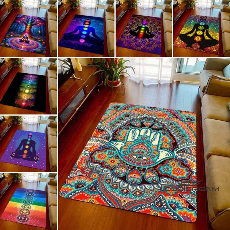 3D Rainbow 7 Chakra Rug, Bedroom Rug for Living Room, Home Sofa Decor, Kids Play Mat, Large Decor Rug, Yoga Meditation001
