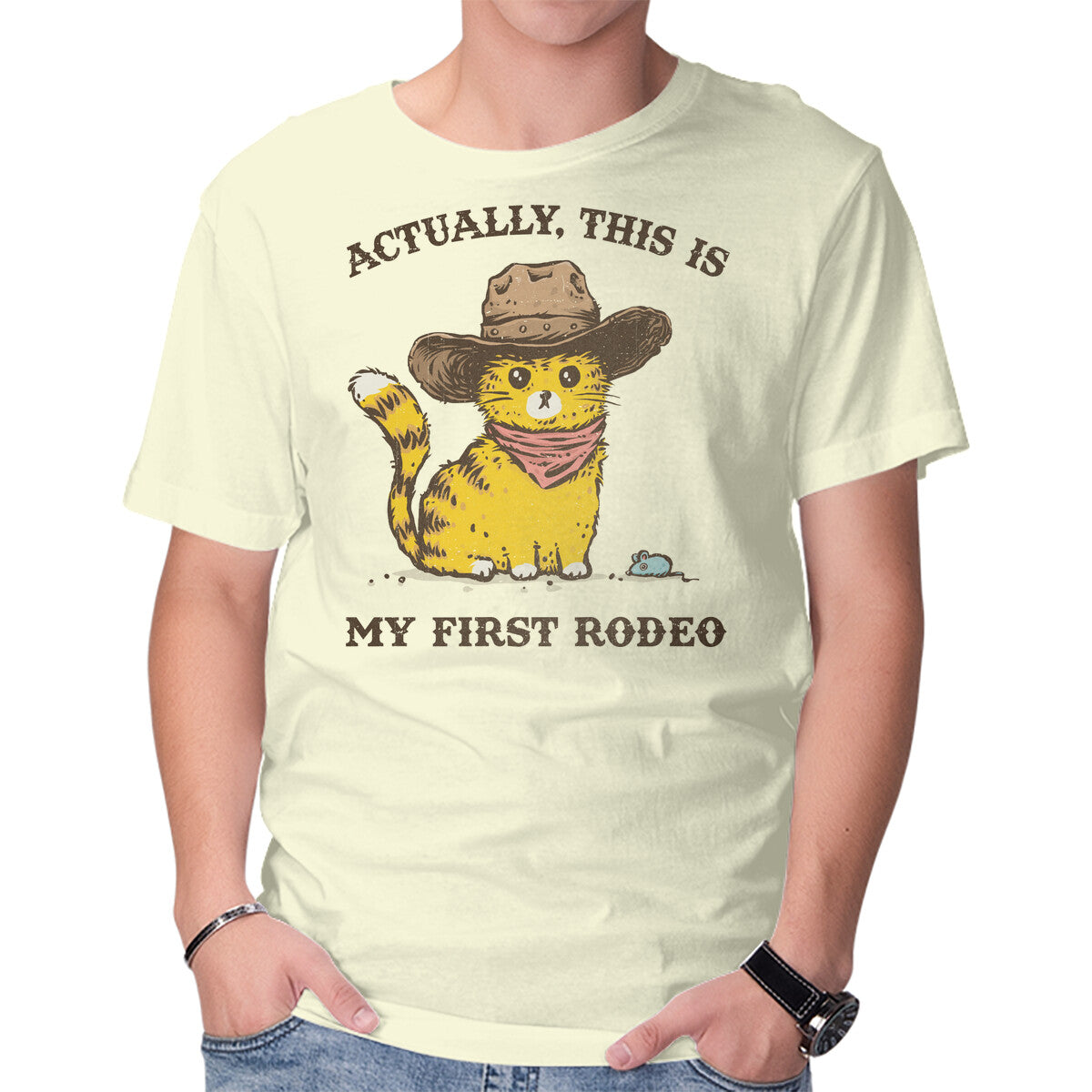 Unisex Crew Neck T-Shirt This Is My First Rodeo Graphic Short Sleeve Casual Tee XXL