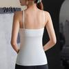 Top na cienkich ramiączkach Damskie topy cami z wkładkami Podwójnie podszywane koszulki camisole Fitness z wbudowanym biustonoszem Dopasowany Basic Letni Do wyjścia Oddychający