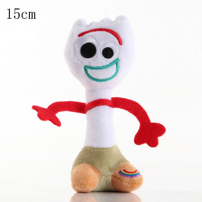 Disney Toy Story 4 Forky Plush Doll Cartoon Woody Forky Plush Toys Kawaii Anime Stuffed Doll Keychain Birthday Gift for Boys