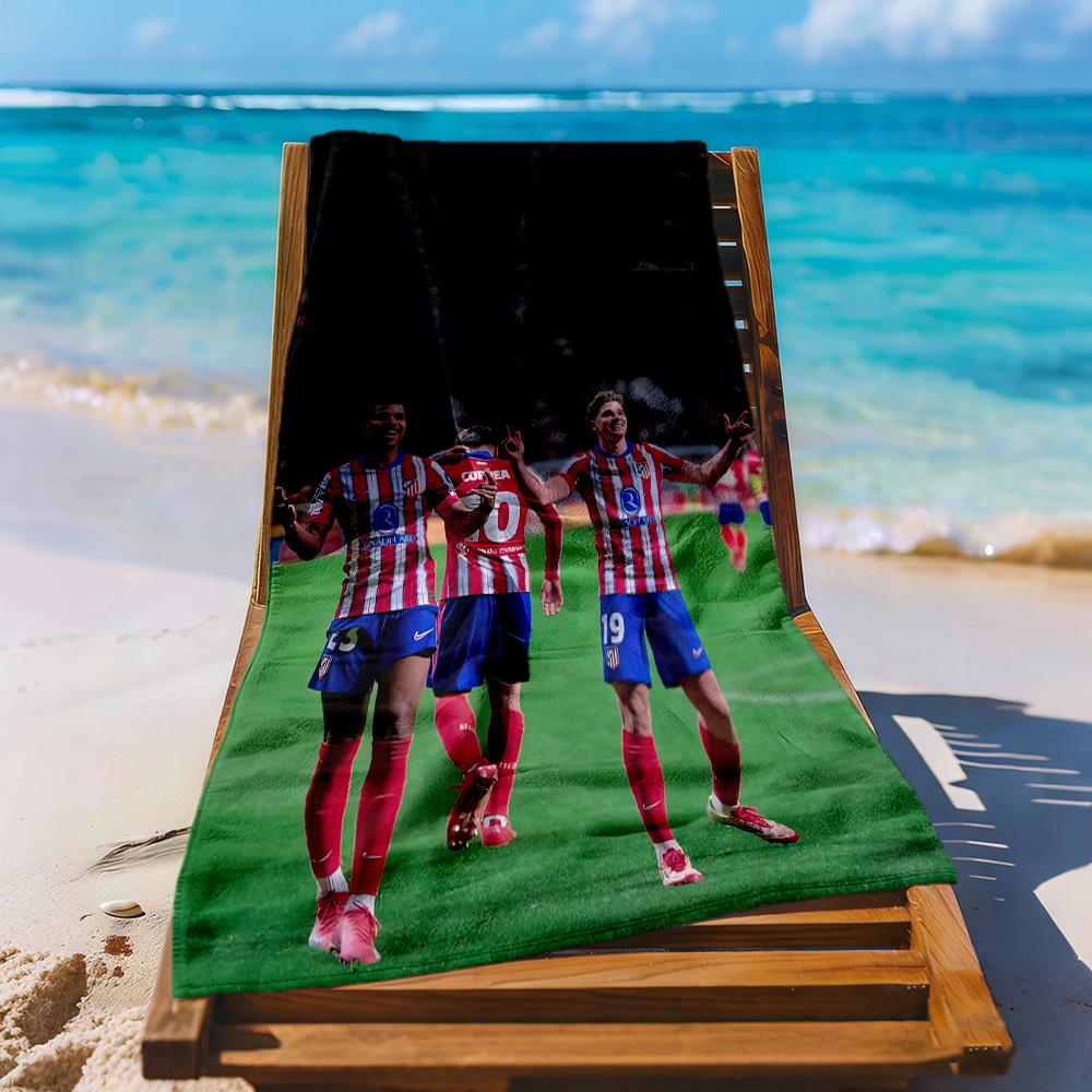 Atletico Madrid Beach Towel Super Soft Absorbent Comfortable Lightweight Perfect For Traveling Yoga Camping And Swimming