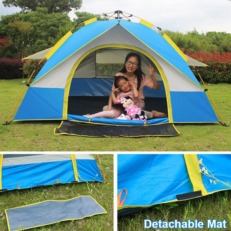 Barraca Totalmente Automática para 2-3 Pessoas/3-4 Pessoas À Prova de Chuva À Prova de Vento Toldo Sombreamento Praia Camping Caminhadas Barraca Camping Viagem Barraca Familiar Azul/Verde