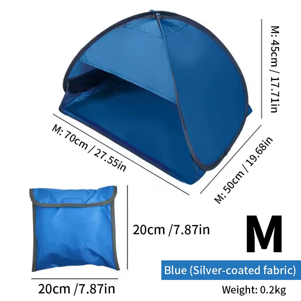 Beach Headrest Sunshade Tent UV-protecting Sunshelter Automatic Opened Portable Outdoor Camping Sunshade Tent Adults Camping Blue-M